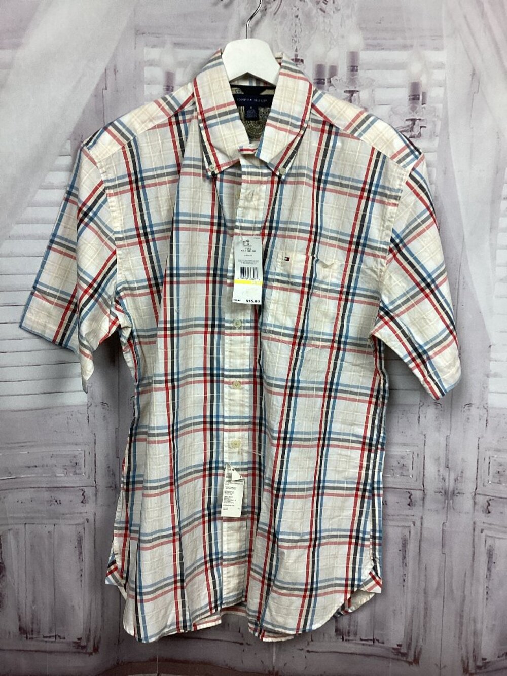 Tommy Hilfiger Casual Button Down Short Sleeve Shirt M NWT